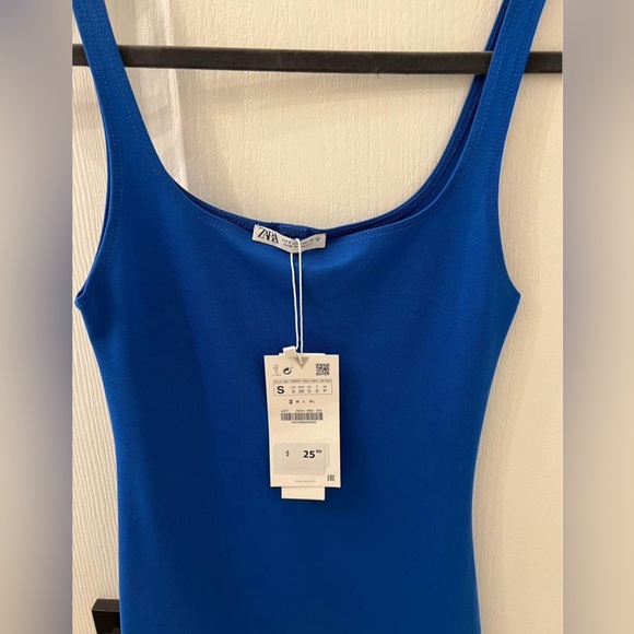 Blue fitted Zara dress - Picture 2 of 2